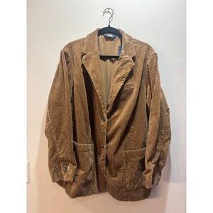 NEW Lands End Corduroy Blazer Jacket Brown Womens 2X 20W 22W Career‎ Office
